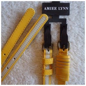 AIMEE LYNN 2Pc. Yellow Thin Belt Set Size M 40" NEW